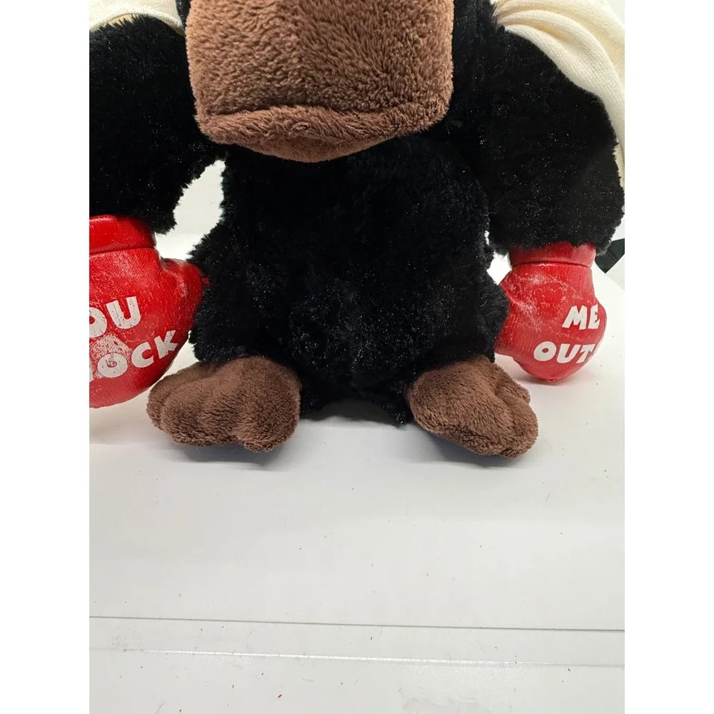 VTG‎ Dan Dee Boxing Gorilla Plush Toy Black Red Gloves You Knock Me Out Towel